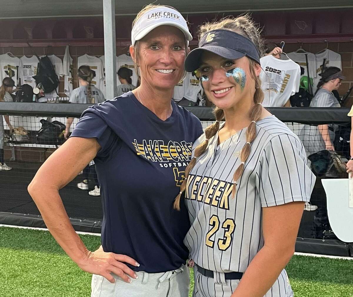 Lake Creek head coach Michelle Rochinski and her daughter Kalee, pictured earlier this season, pair are heading to the UIL Class 5A tournament, which starts Friday in Austin.