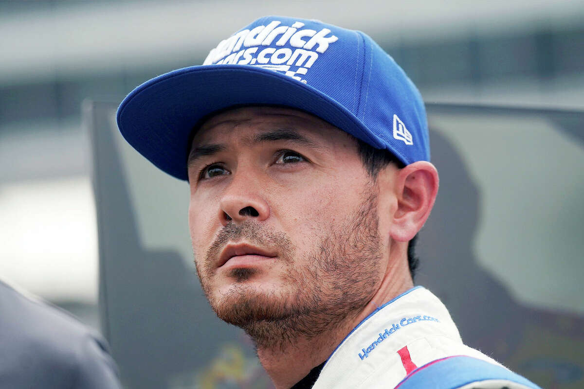 Kyle Larson stands in pit row during qualifying for the NASCAR All-Star Race May 21 in Fort Worth, Texas. Larson has been installed by oddsmakers as the pre-race favorite for Sunday's Enjoy Illinois 300 at World Wide Technology Raceway in Madison.