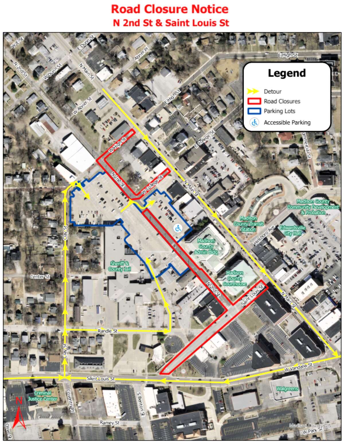 Kitchener Road Closures Map More Road Closures As Construction Continues Around Madison County  Facilities