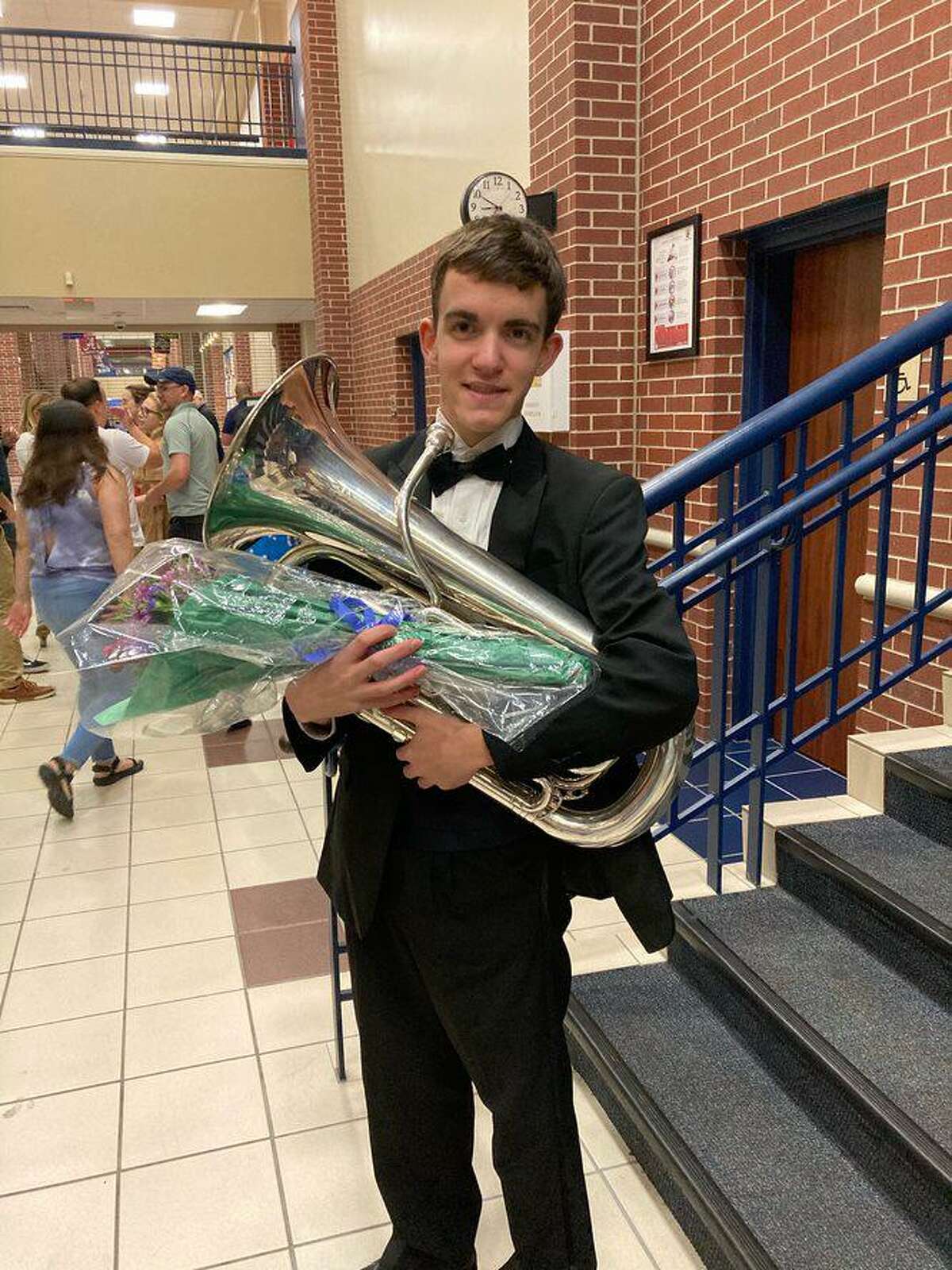 Will Tindall plays the baritone euphonium in the Dawson marching band, and for the last three years of high school, served as the band’s historian.