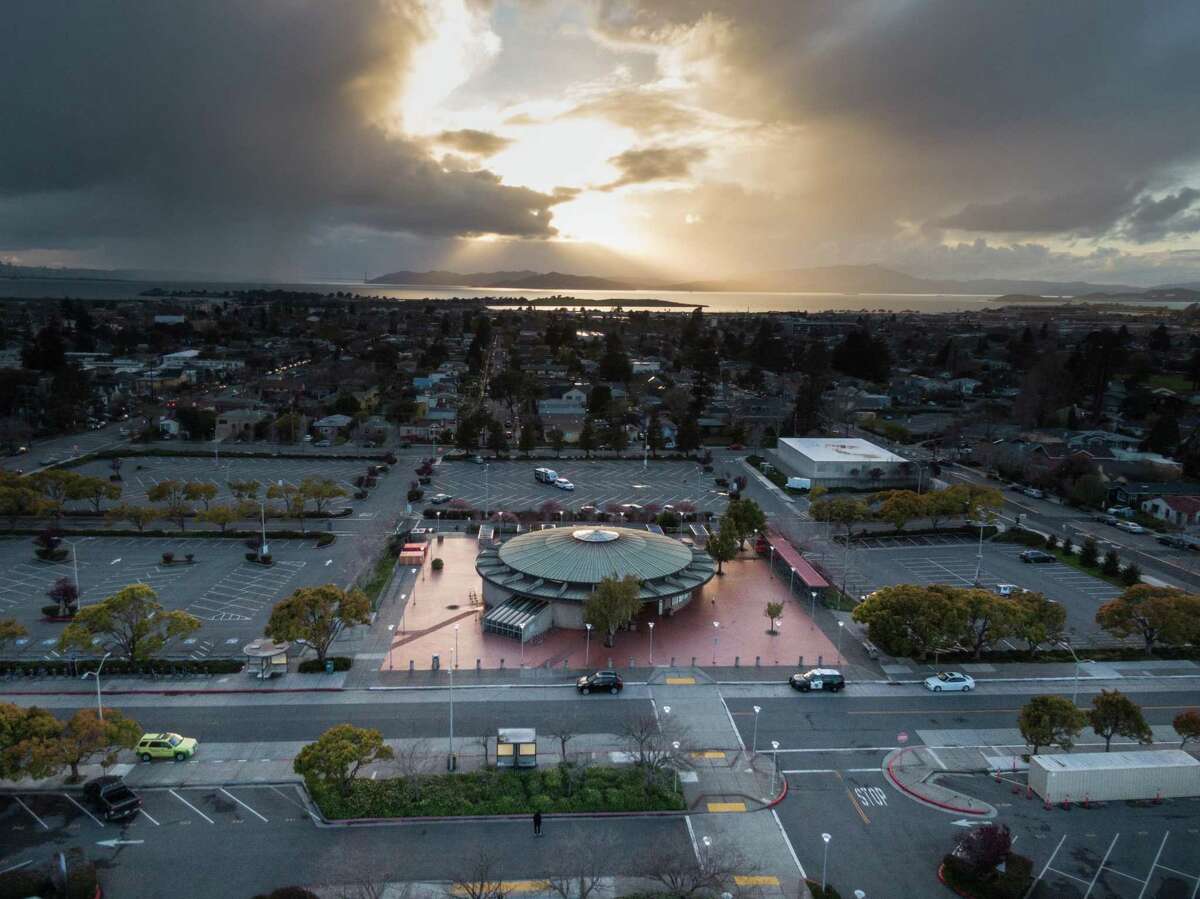 Berkeley officials are expected to weigh in Thursday on two competing recommendations for housing at the city’s BART stations — one that would allow buildings up to 12 stories at each site and another that would permit highrises up to 18 stories. The North Berkeley BART station and parking lot are shown here in this file photo from March 10, 2021.