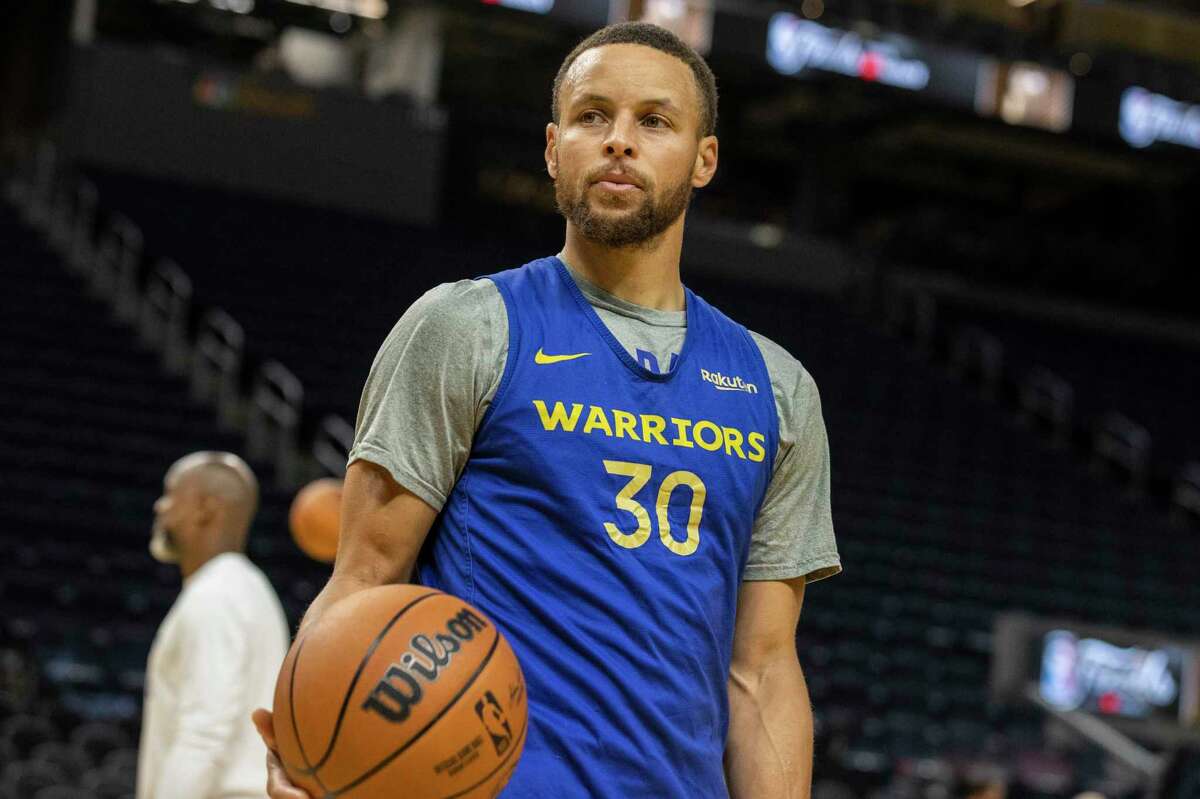 Golden State Warriors' guard Stephen Curry is seen during NBA Finals Practice and Media Availability at Chase Center in San Francisco, Calif. Wednesday, June 1, 2022.
