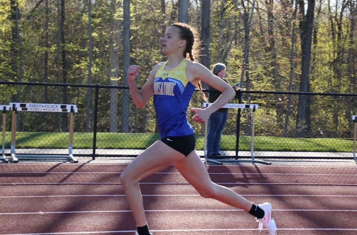 Housatonic Regional's Sydney Segalla won the 100, 200 and 400 meters at the CIAC Class S track and field championships Tuesday in New Britain.