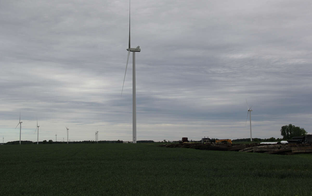 Deerfield Wind Farm turbines in Lincoln and Dwight townships. 