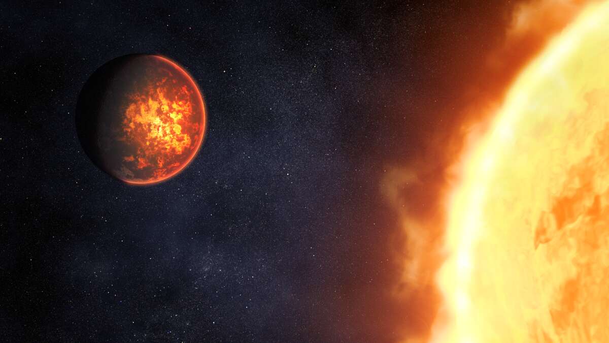 Experts believe this is what exoplanet 55 Cancri e could look like. The rocky planet reaches 4,400 degrees Fahrenheit in the daytime and could contain an atmosphere.