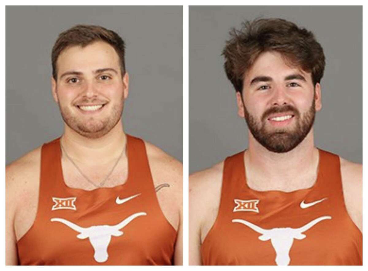 Texas Longhorns throwers Tripp Piper (left) and Sean Stavinoha (right).