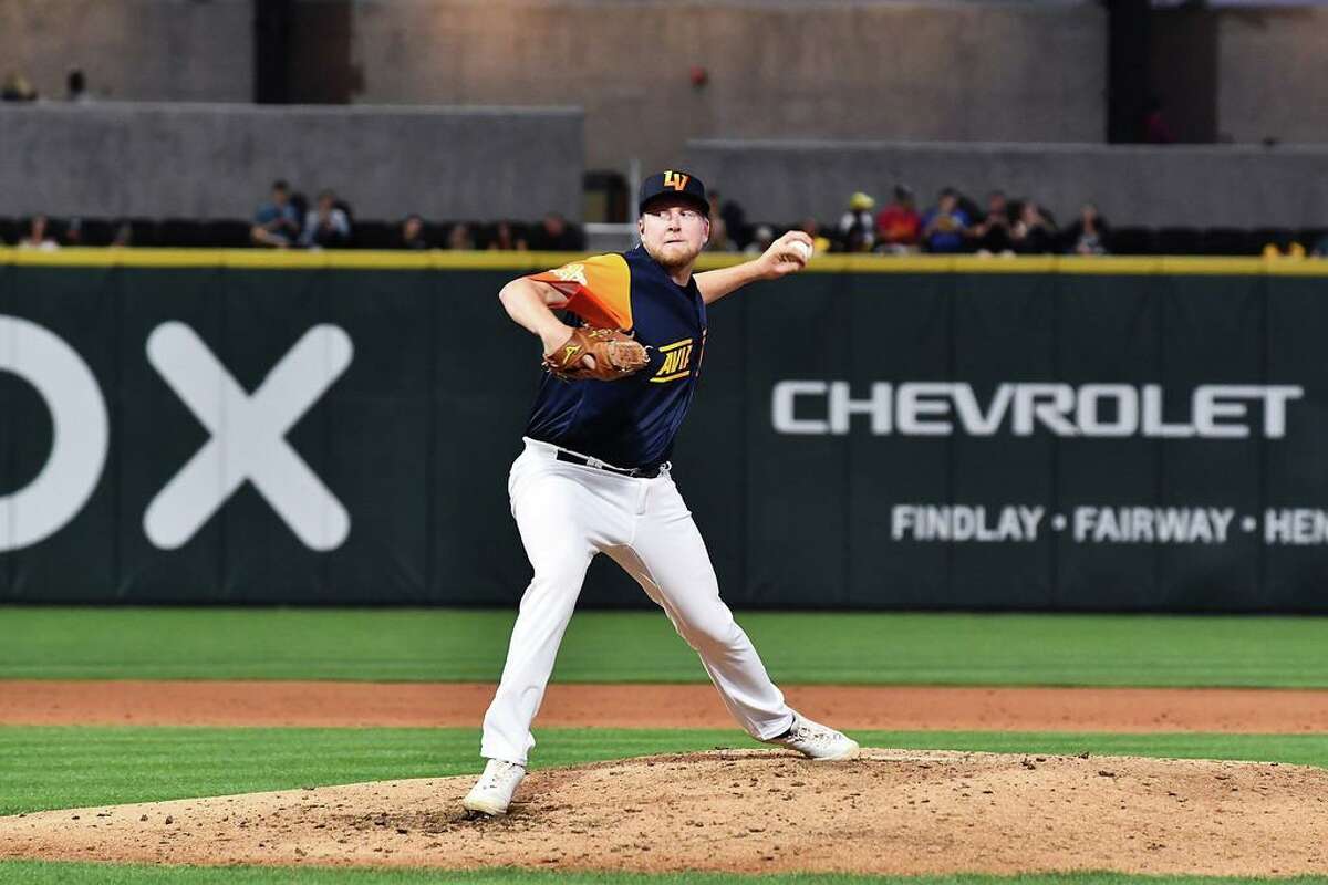 Oakland Athletics minor-league pitcher Jared Koenig delivers a pitch in a game for the Triple-A Las Vegas Aviators.