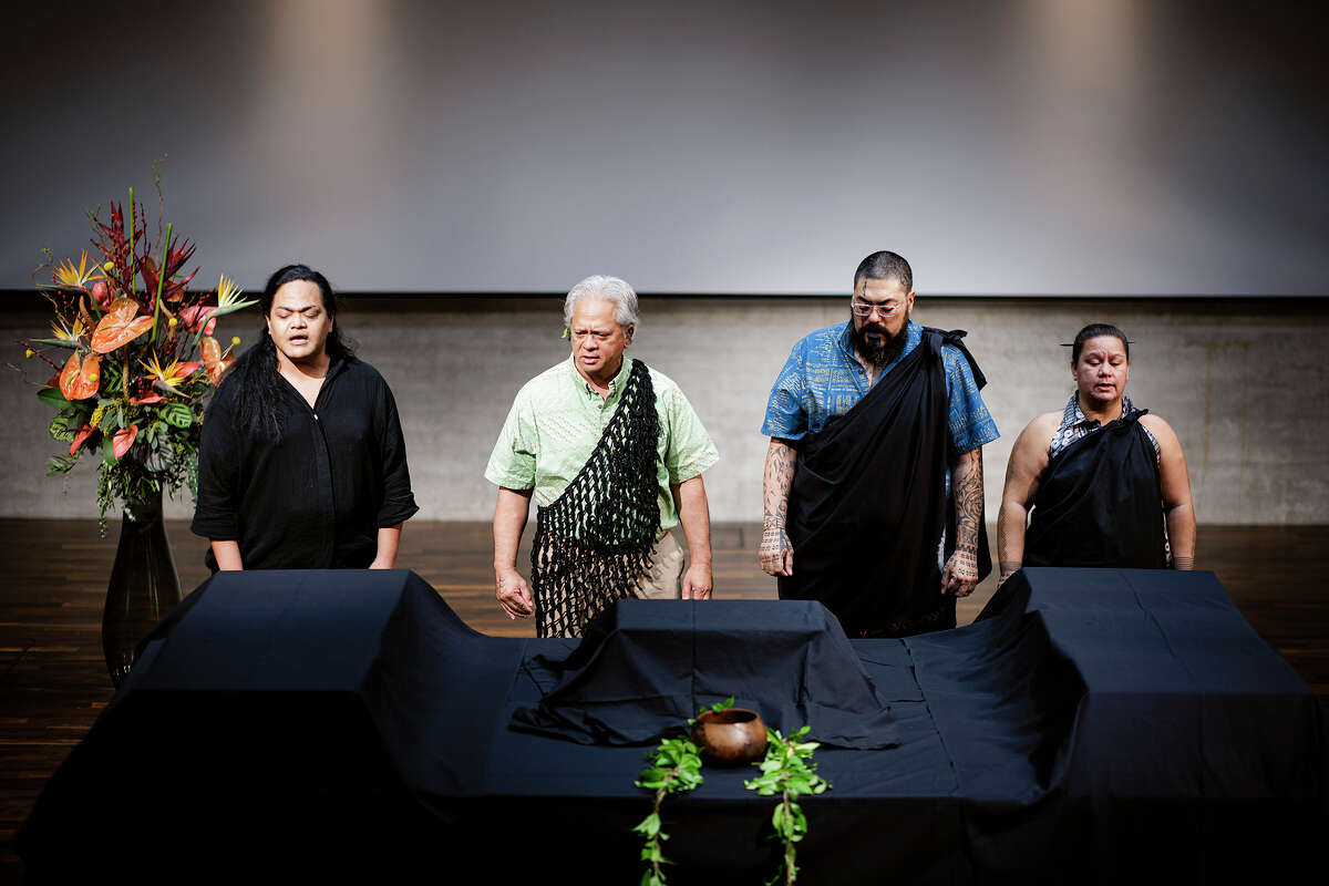NAGPRA has enabled Edward Ayau (second from left) and various other Hawaiian organizations, such as the Office of Hawaiian Affairs, to bring home iwi kupuna from museums and universities from around the world. Also pictured is Mana Caceres next to him. On this trip earlier this year, they brought back 58 iwi kupuna from Europe.