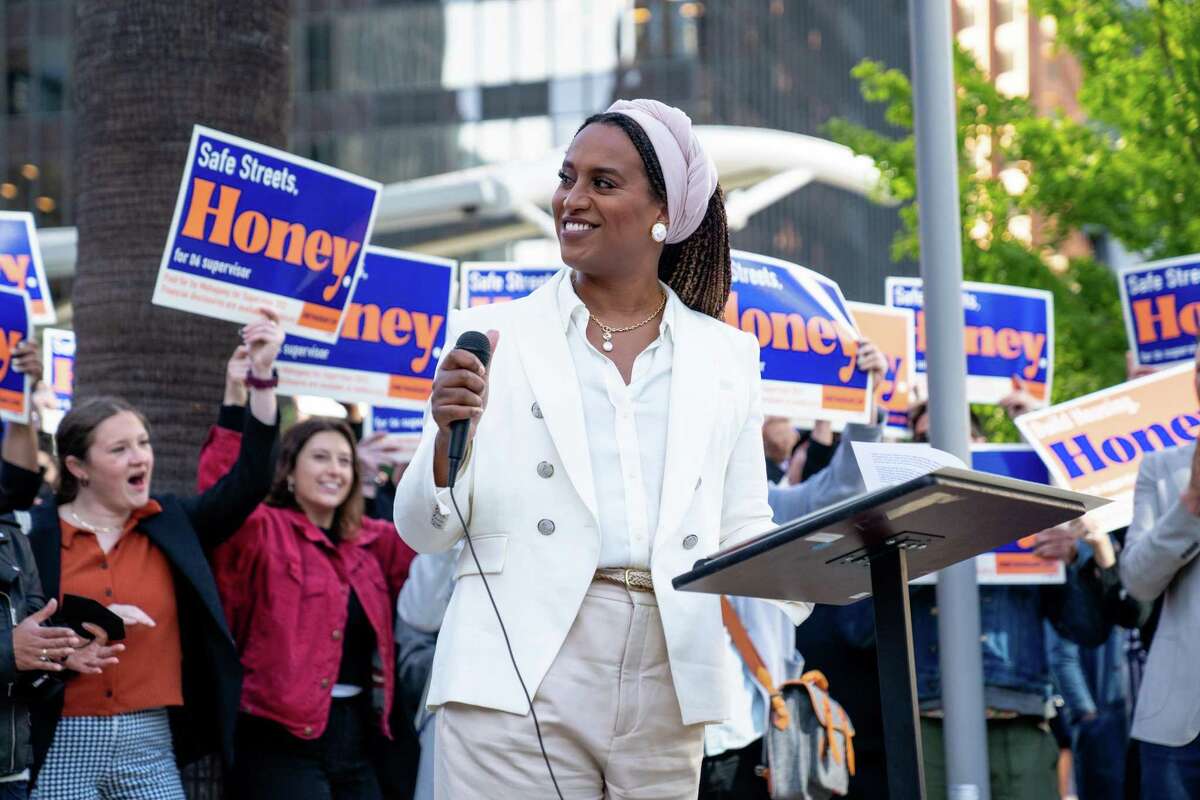 Honey Mahogany kicks off her campaign for the District Six seat on the San Francisco Board of Supervisors on Thursday.