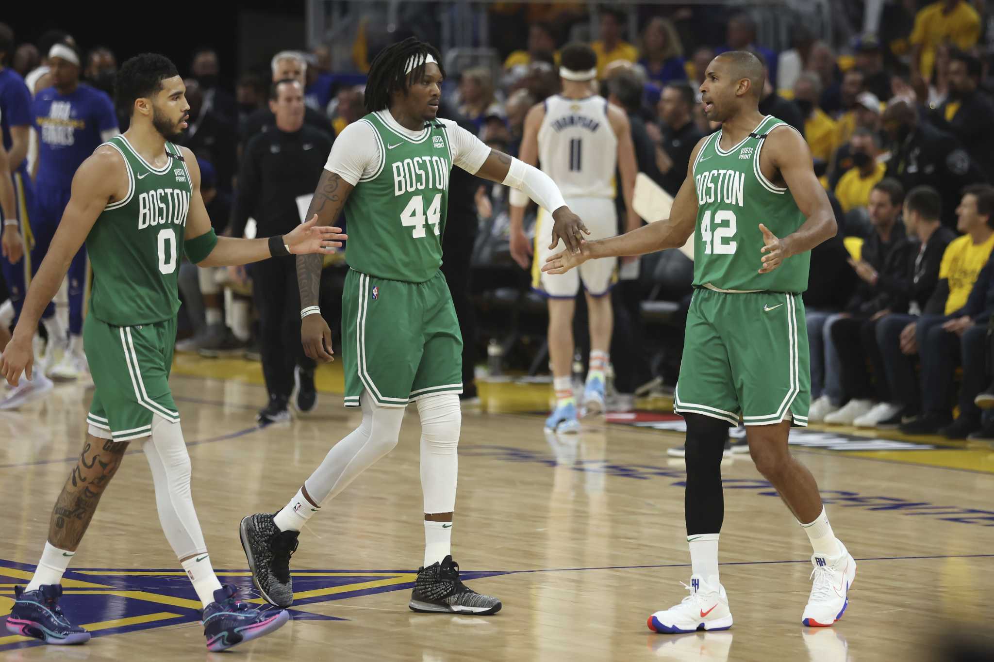 Huge fourth quarter sends Boston Celtics to Game 1 win over Golden ...