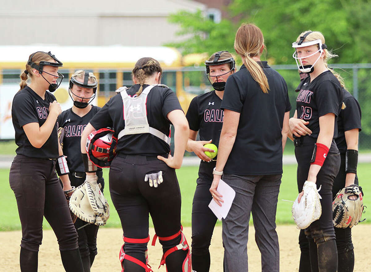 The torch for Calhoun softball passes from seniors Kylie Angel and Ella Sievers to a young core
