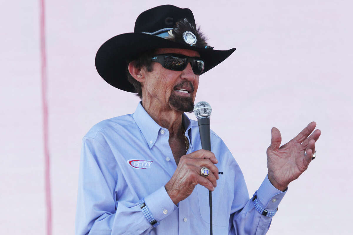 NASCAR legend Richard Petty speaks during opening ceremonies of a big race weekend at World Wide Technology Raceway in Madison. Friday was "Richard Petty Day," and the weekend includes the Toyota 200 Camping World Truck Series on Saturday and the inaugural Enjoy Illinois 300 NASCAR Cup Series race on Sunday.
