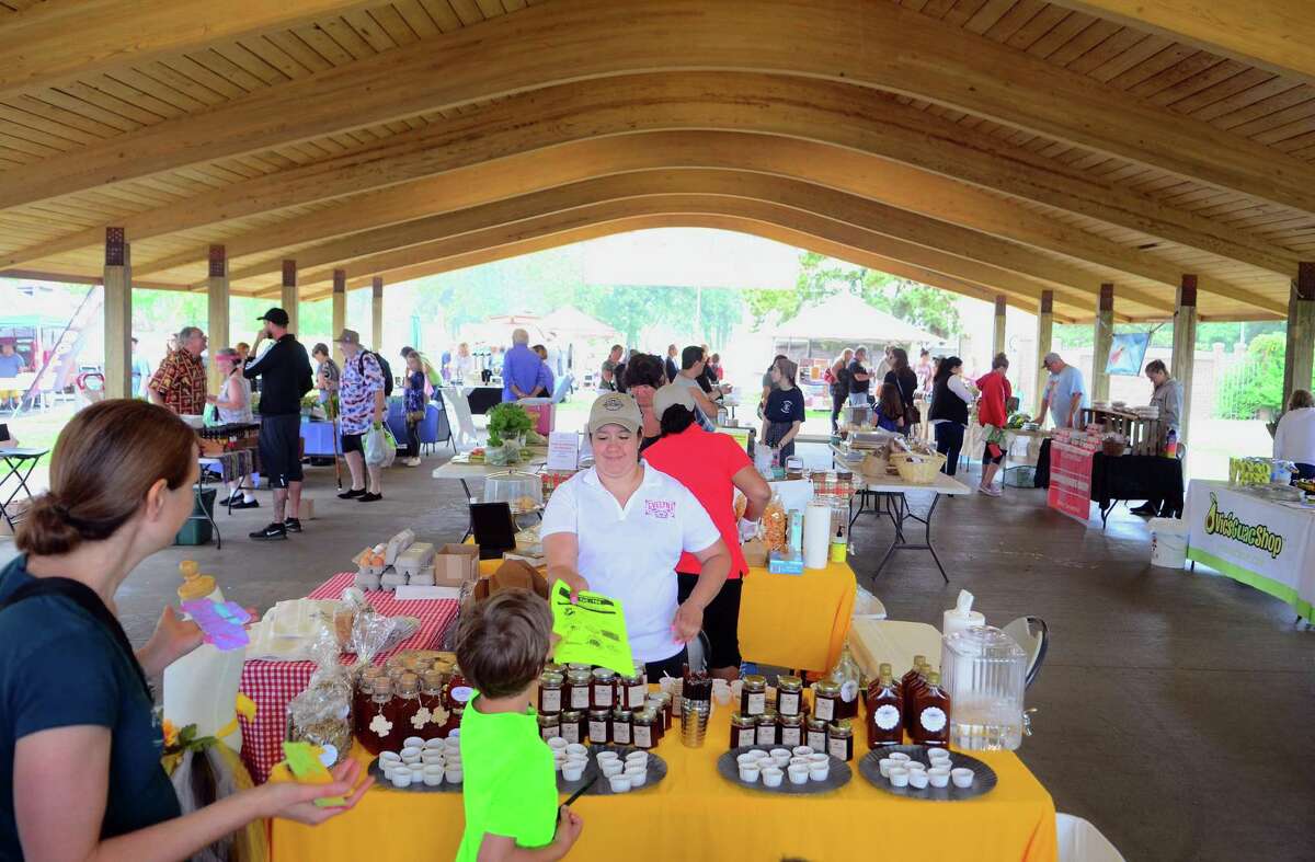 The Walnut Beach Farmers Market starts on June 9 will be held every Thursday until Sept. 15 from 4-7 p.m. Pictured is the opening day of the Walnut Beach Farmers' Market at the Walnut Beach pavillion in Milford, Conn., on Thursday June 20, 2019.