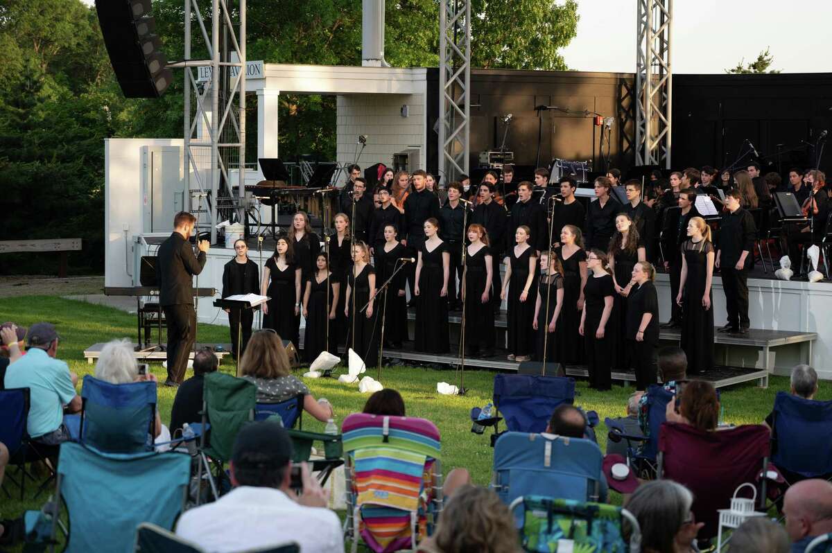 “The Staples Music Presents “Westport Pops” annual concert at the Levitt Pavilion for the Performing Arts will return June 10. A photo of a previous "Westport Pops" concert is shown in a recent year.