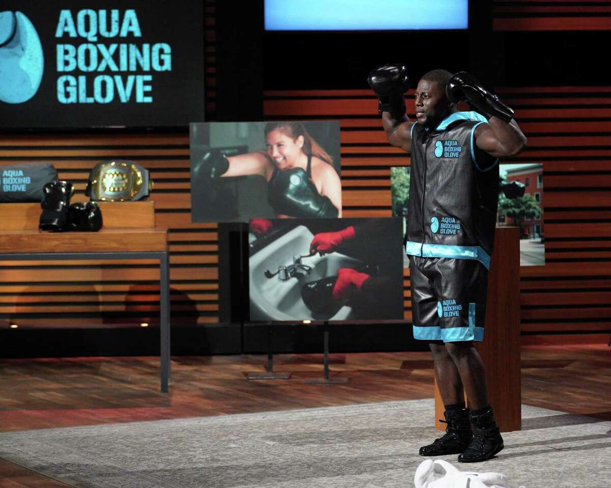 San Antonio boxing gym owner Tony Adeniran appeared on the ABC television show “Shark Tank” in April to pitch the Aqua Boxing Glove.
