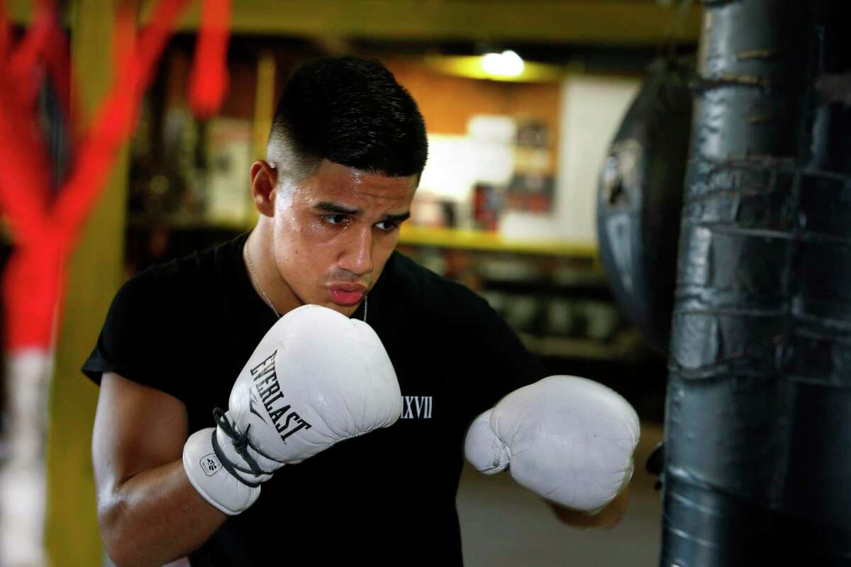 San Antonio fighter Rick Medina trains at Ramos Boxing Gym in 2019.