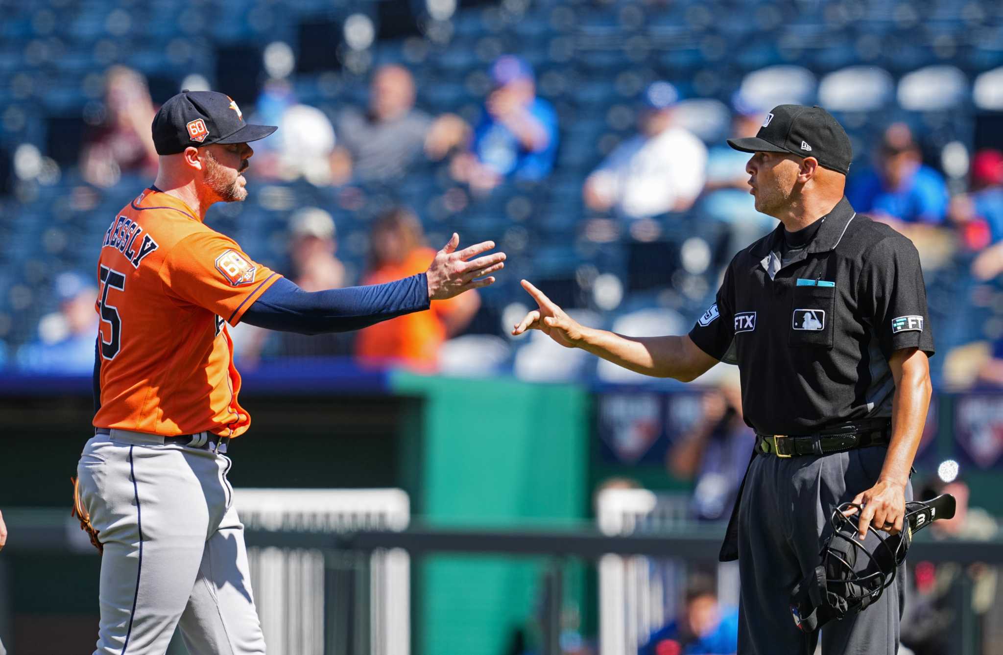 MLB umpire faces criticism after getting in face of Astros' Jeremy