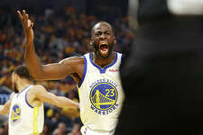 Draymond Green of the Golden State Warriors reacts during the first quarter against the Boston Celtics in Game Two of the 2022 NBA Finals at Chase Center on June 05, 2022.