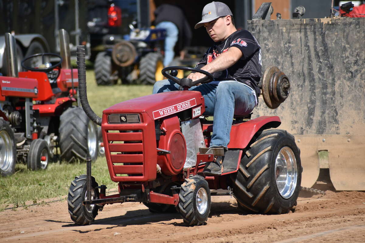 Garden tractors show power at show put on by Big Rapids Antique Farm ...