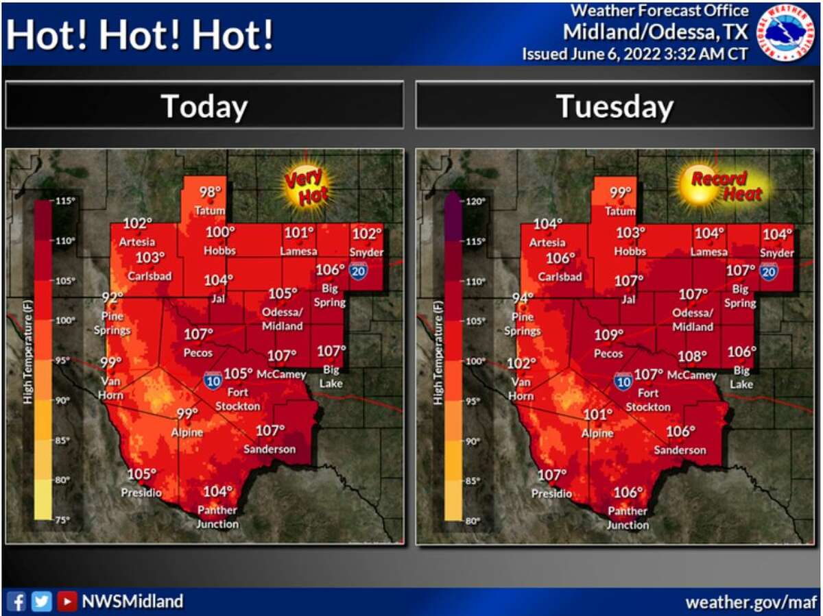 National Weather Service Midland's hottest day of 2022 is coming