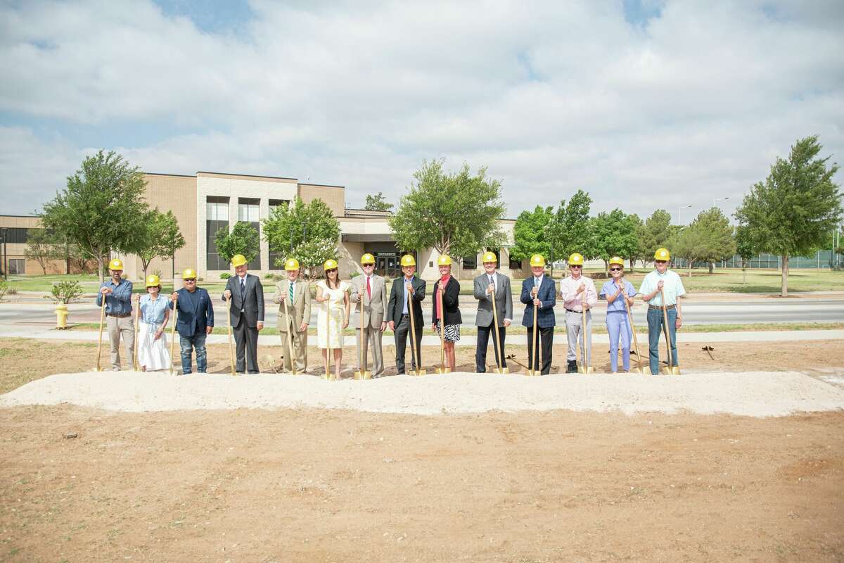 Midland College Board of Trustees, Midland College Foundation Board, Inc. Board of Directors, Midland ISD School Board members and executive directors and board members of Scharbauer Foundation, Permian Strategic Partnership, Abell-Hanger Foundation and Henry Foundation in ceremonial groundbreaking ceremony