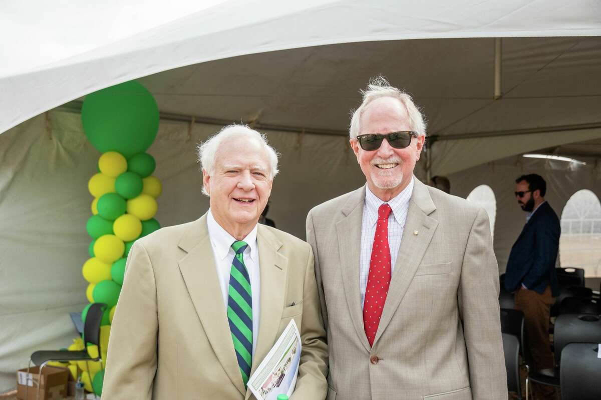 Paul Morris (left), Chair, Midland College Board of Trustees, and Steve Thomas, Midland College President