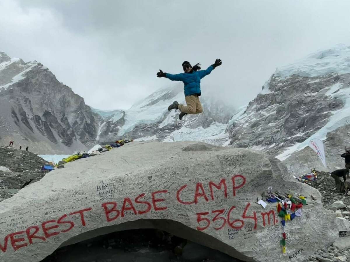 Shelton resident Saina Dalvi last month hiked some 18,000 feet above sea level to Mt. Everest Base camp.