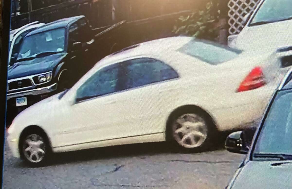 Wilton police said a man drove this sedan to a commercial garage on May 15, 2022, and stole a truck. Police are hoping to identify the suspect in the theft.