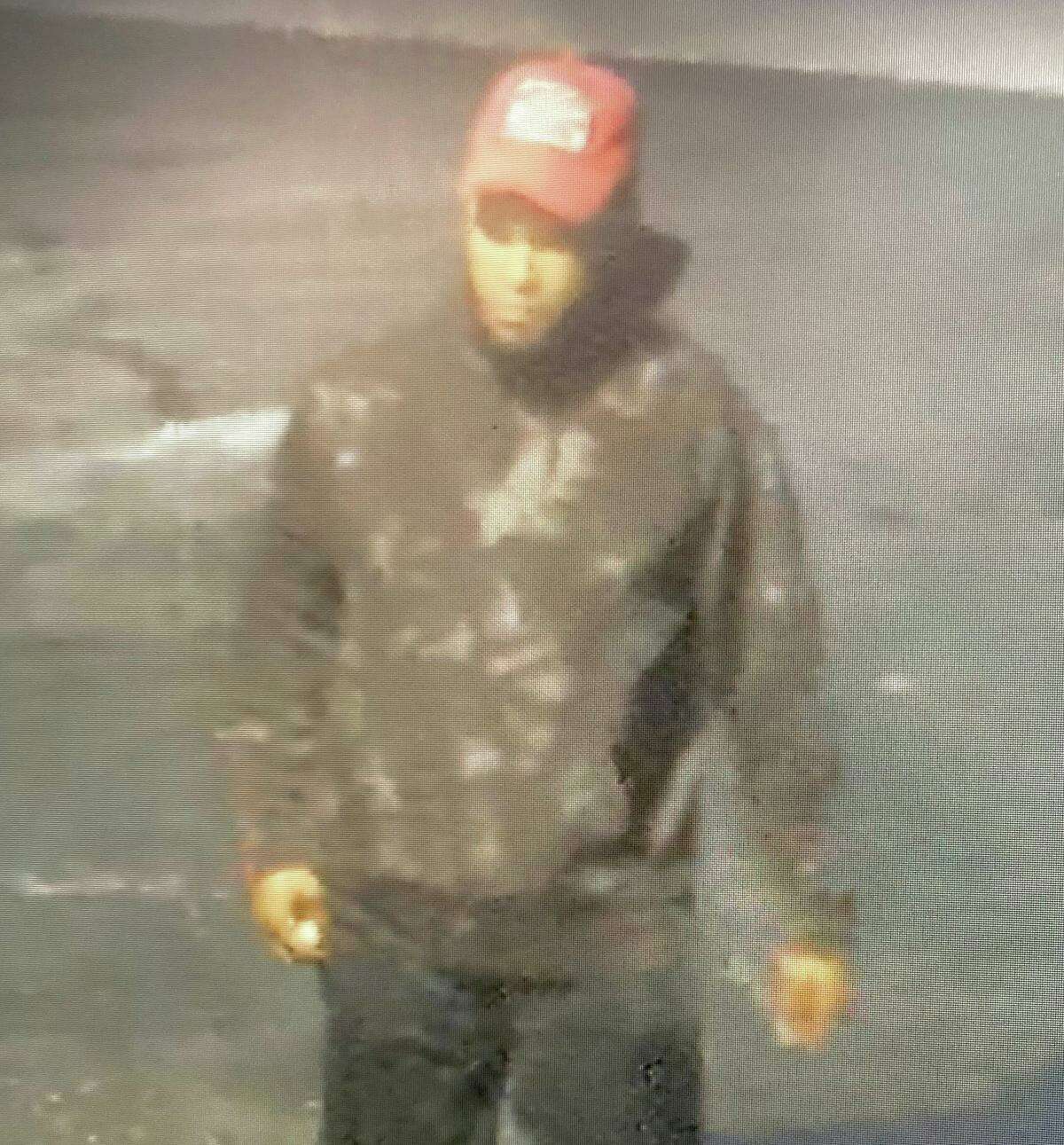 Police in Wilton, Conn. are hoping to identify this man who they said stole a truck from a commercial garage on May 13, 2022.
