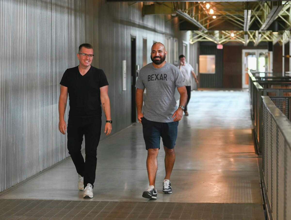 Lorenzo Gomez, right, and Steve Cunningham are tech entrepreneurs who recently launched WeTree, an app that aims to help users build and leverage relationships to improve their mental health.