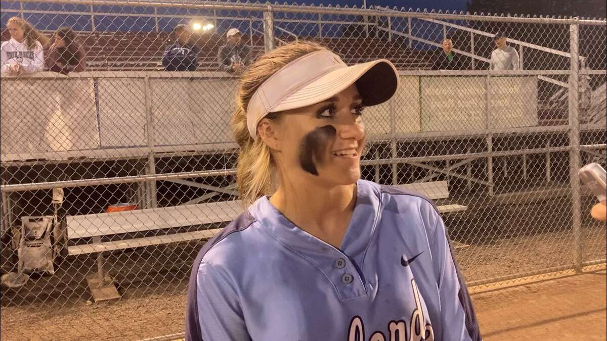 Oxford’s Lindsey Buinauskas hit a home run in the Wolverines’ 8-2 win over Seymour in the CIAC Class M softball semifinals on Tuesday, June 7, 2022 at DeLuca Field in Stratford, Conn.