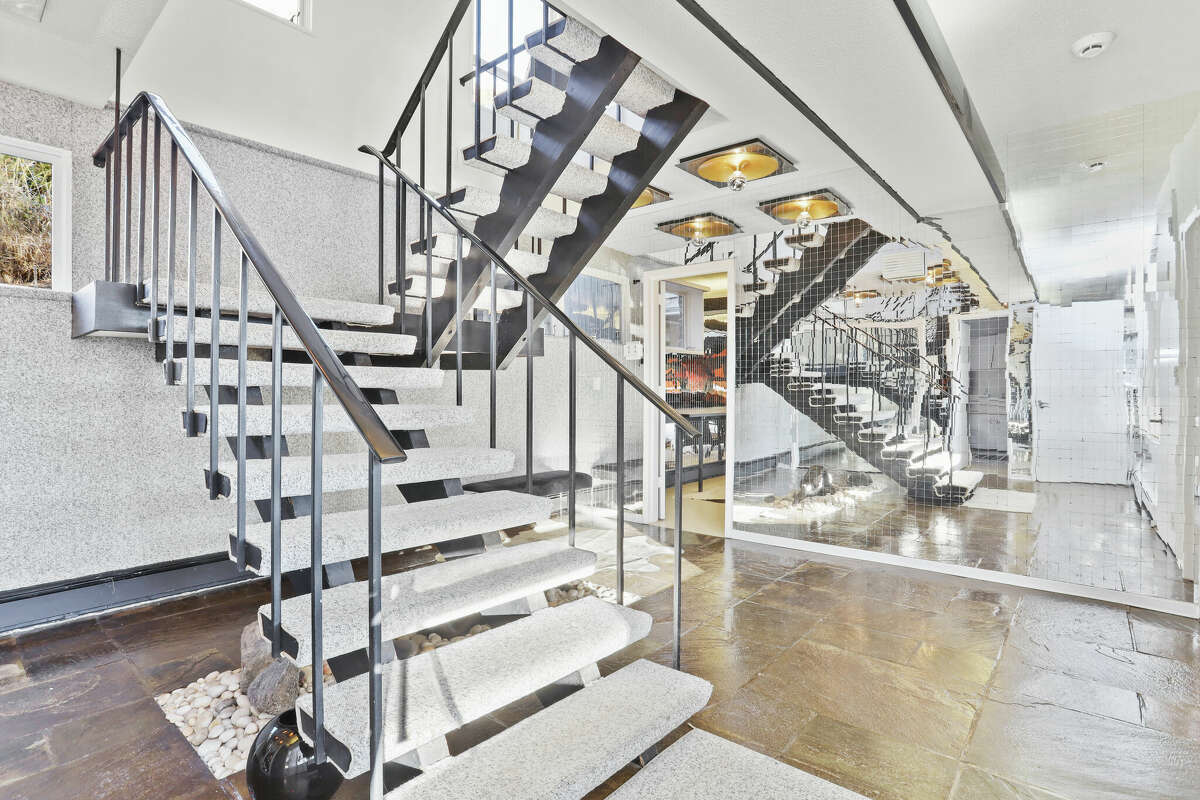 The staircase in the home on 295 Compo Road S in Westport, Conn. 
