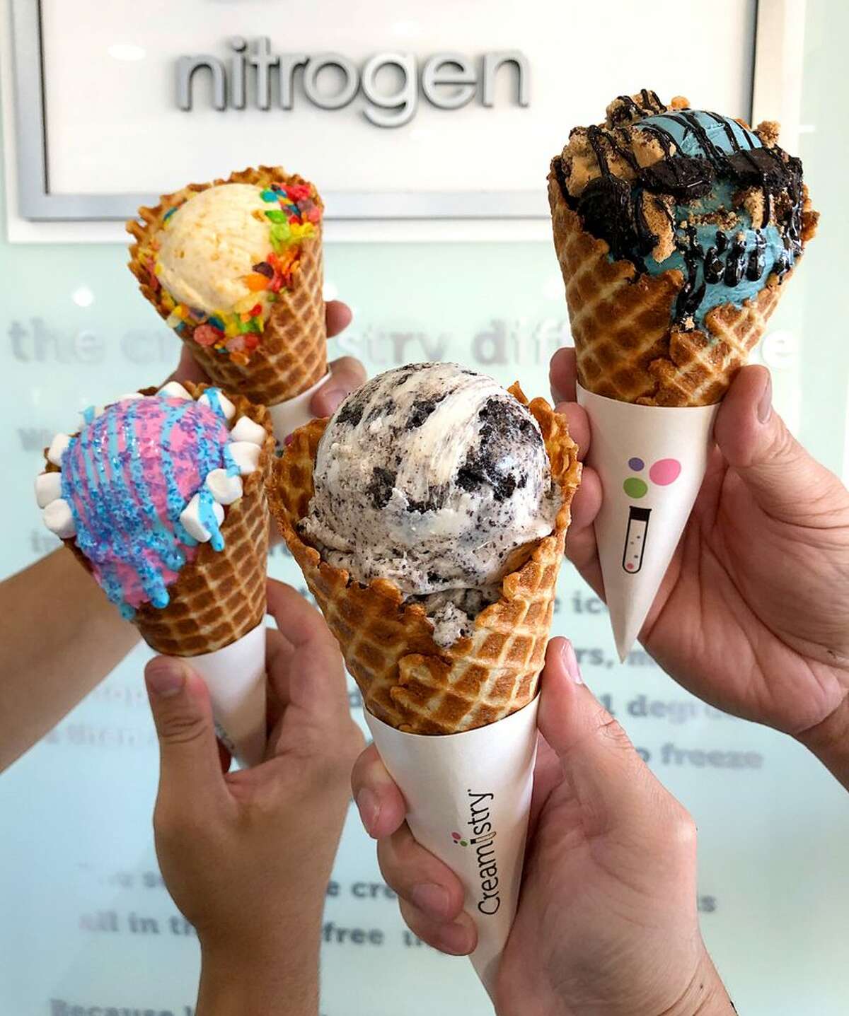 Creamistry scoops liquid-nitrogen ice cream in Houston.