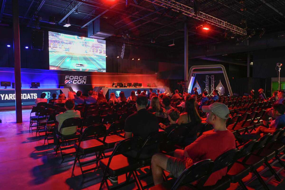 People attend the FORCECON 2022 gaming event at the Tech Port Center + Arena on May 29.