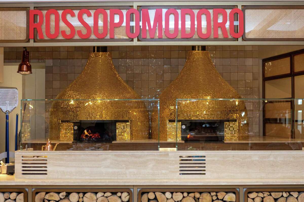 The wood-burning pizza ovens at La Pizza & La Pasta restaurant in Eataly Silicon Valley.