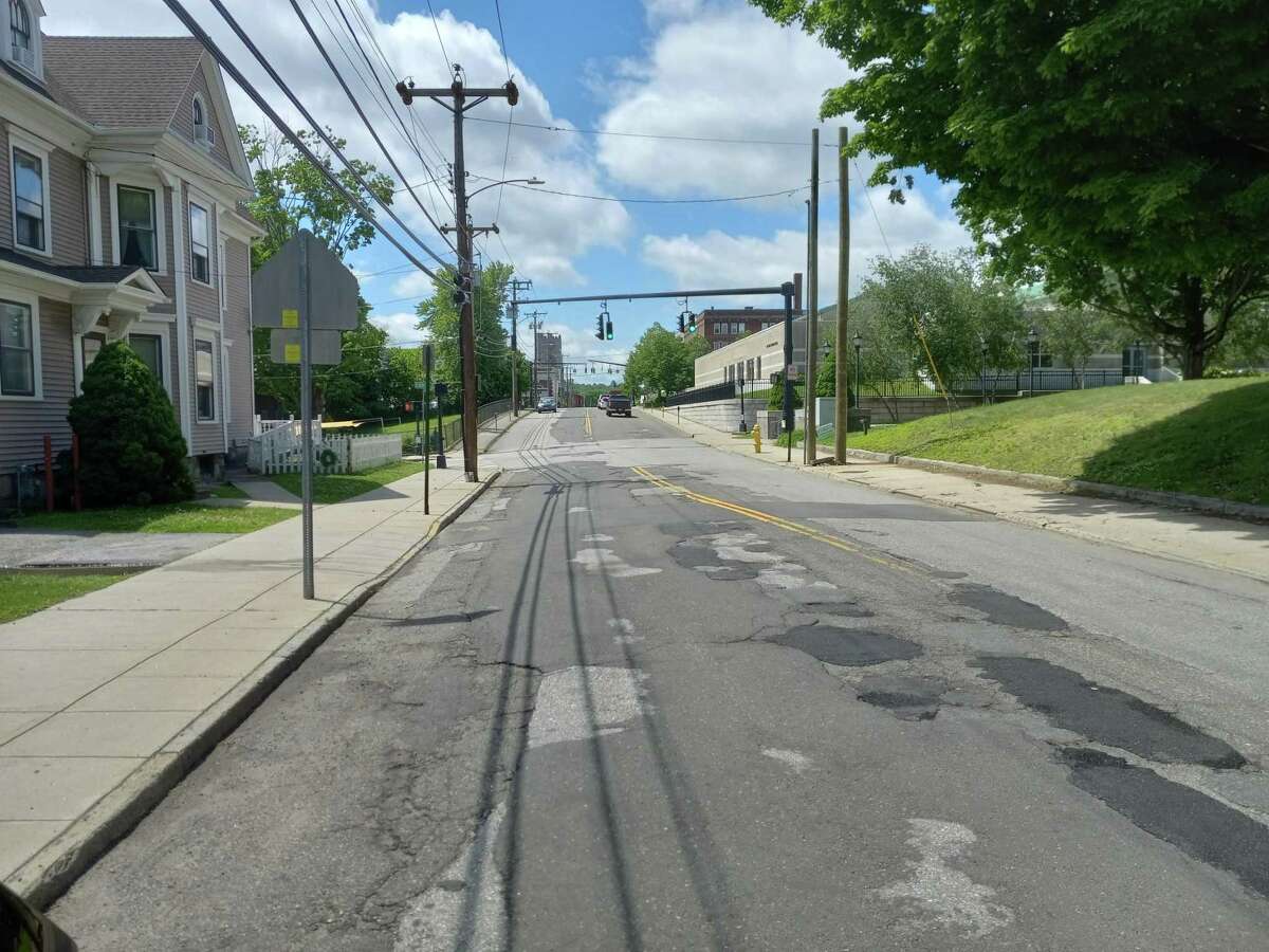 A project to repave and upgrade Prospect Street in Torrington is set to start June 13, from Pearl Street to the North Elm Street intersection. Pictured is Vogel-Wetmore School on the far right.