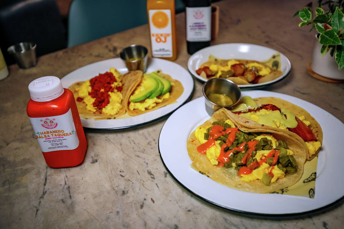 Breakfast tacos at Cochinita & Co. include nopales and chorizo.