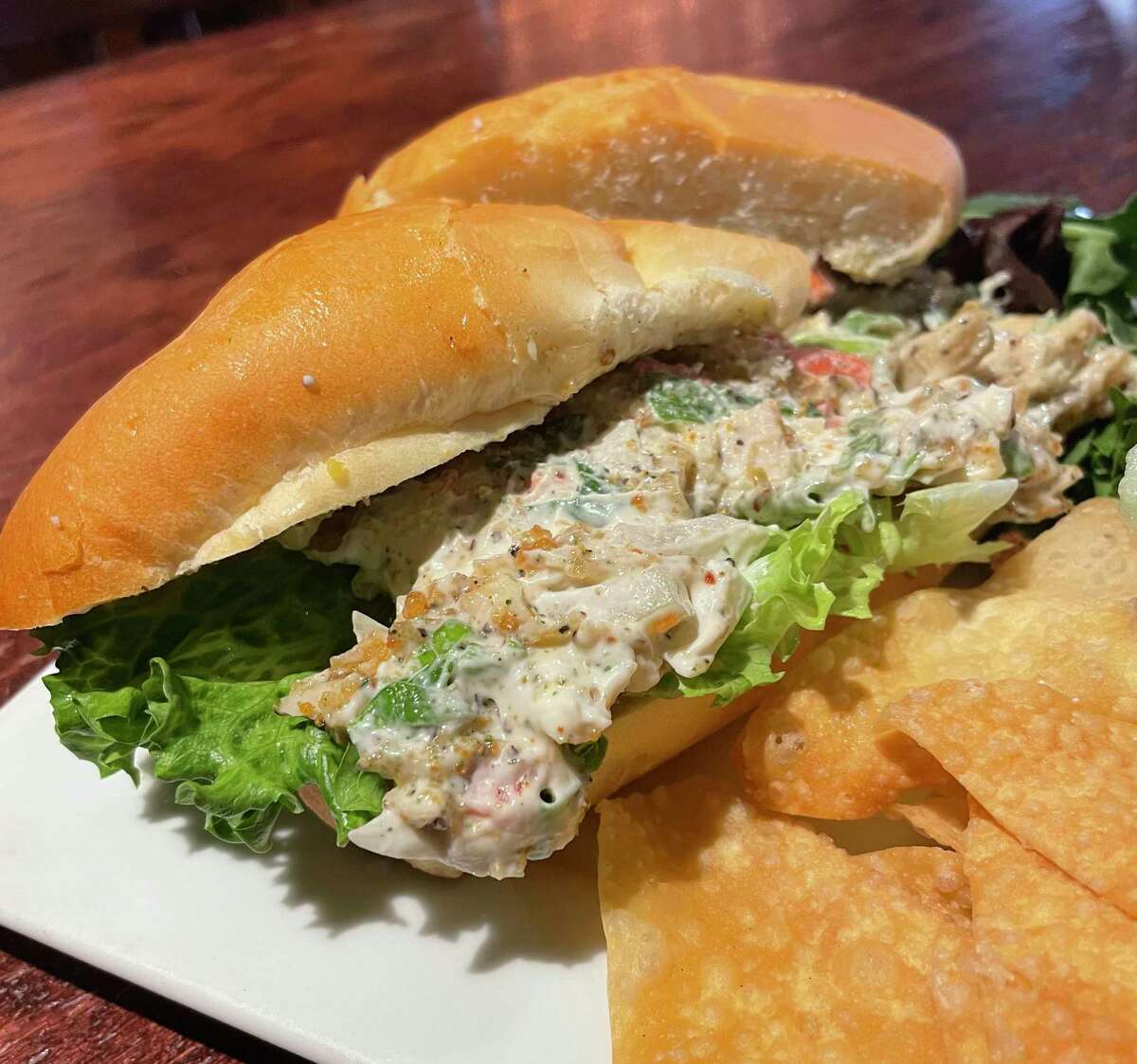 The chicken salad sandwich at Pacific Moon Bar & Grill