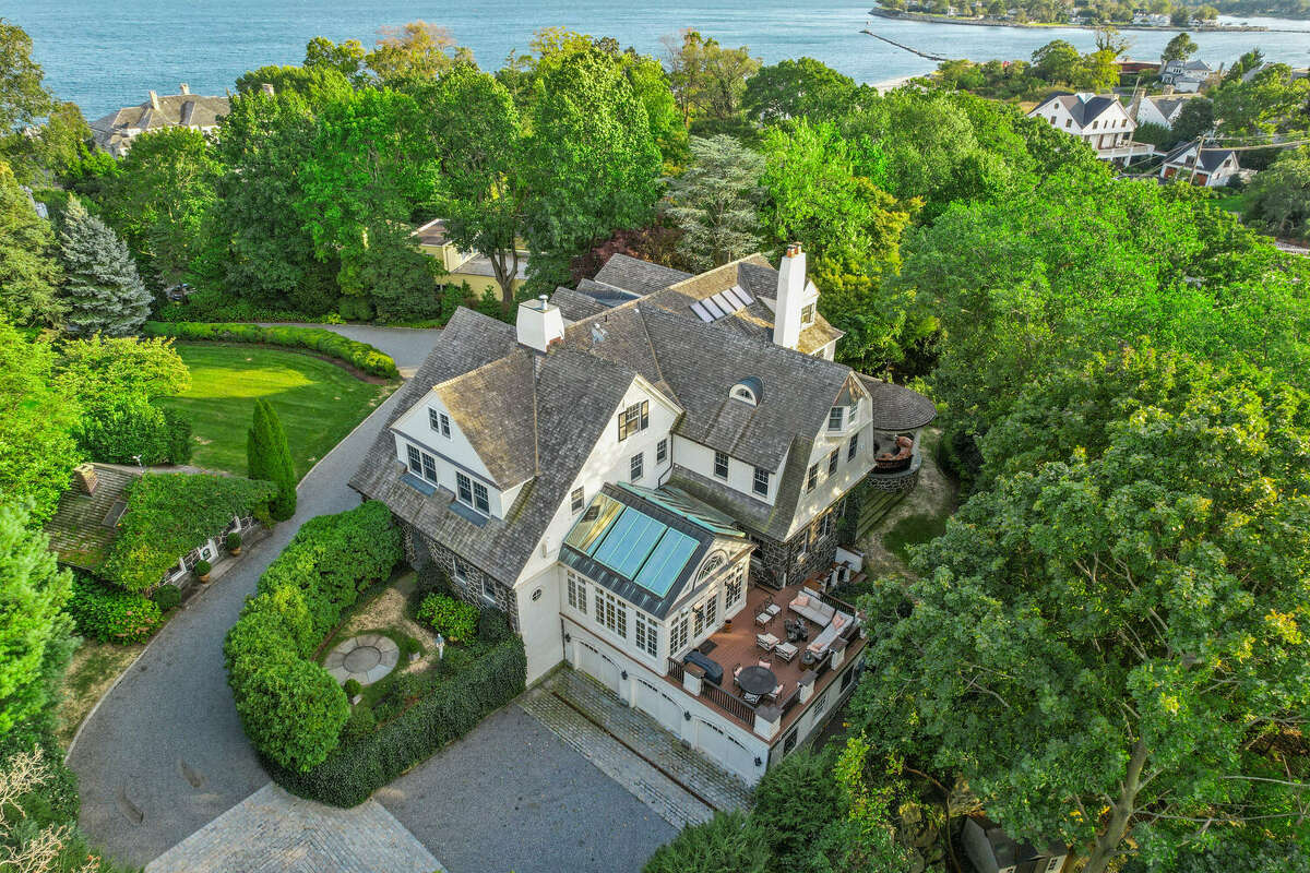The asking price for 200 Byram Shore Road, Greenwich, is $6.247 million. The 8,948-square-foot interiors were designed by the owner, an award-winning interior designer. 