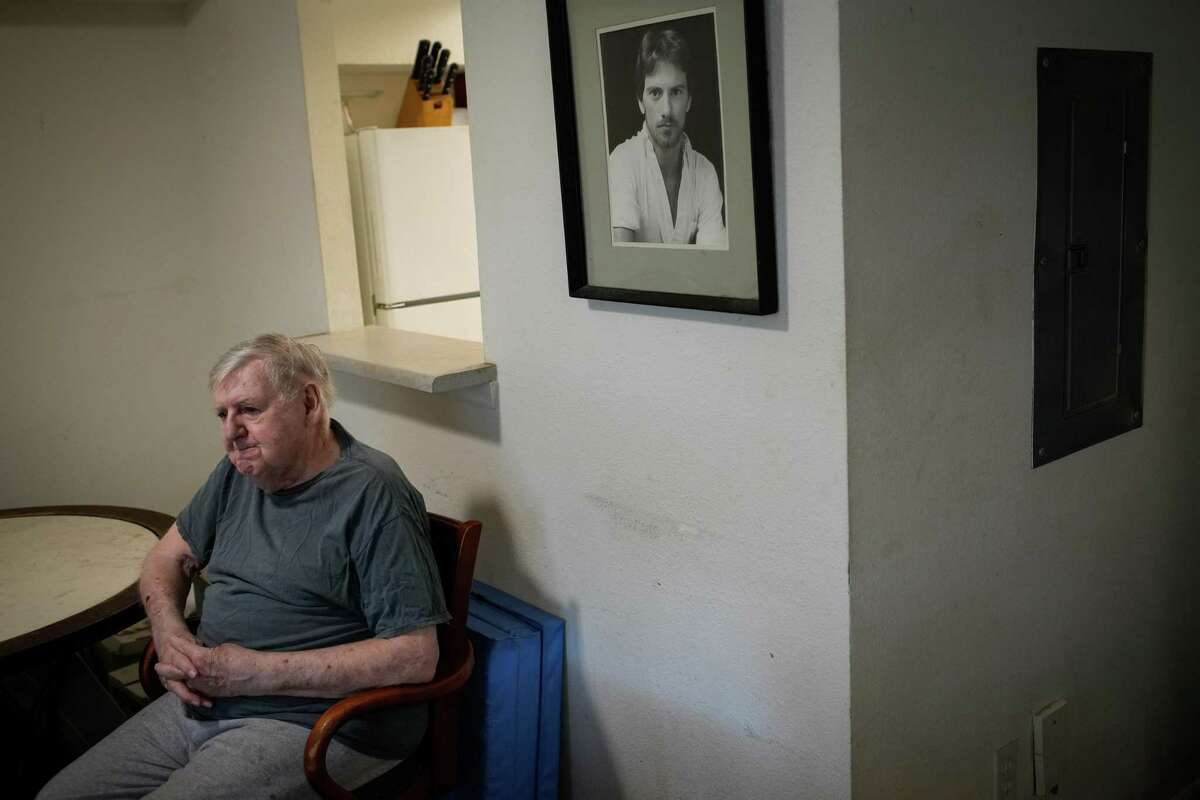 Larry Lingle, 85, talks about his life Thursday, June 9, 2022, at his apartment in Allen Parkway Village in Houston. “So here I am, almost 11 years I’ve lived here, and hell they want to uproot me,” he said.