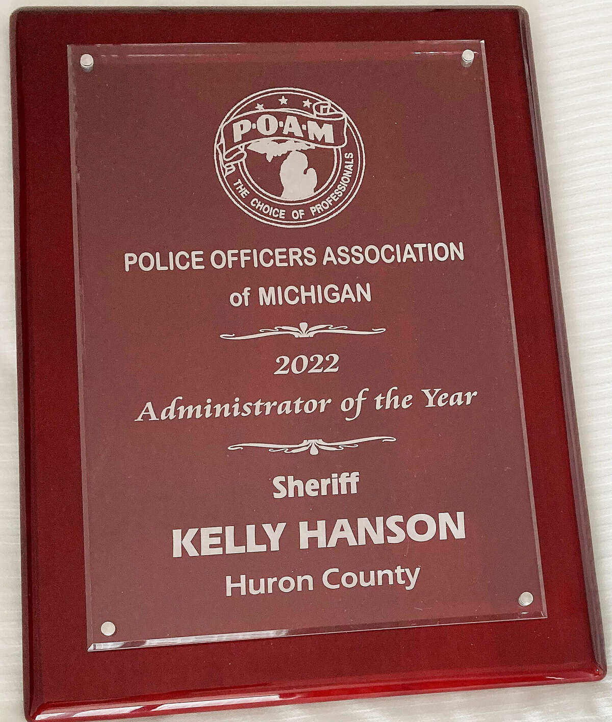 Huron County Kelly J. Hanson has been named Administrator of the Year by the Police Officers Association of Michigan. 