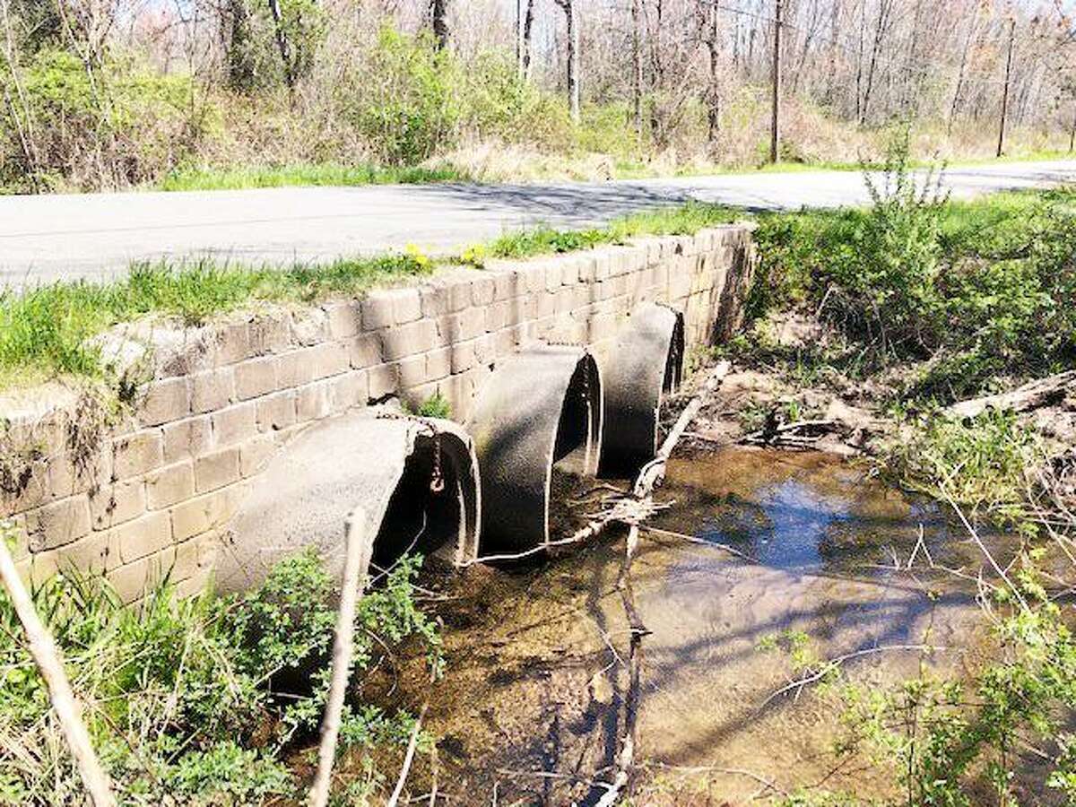 Residents of Middletown’s Lyceum Road area have mixed opinions about it being closed until temporary or permanent fixes are made. Shown here are the culverts for Sumner Brook, which passes under the street.