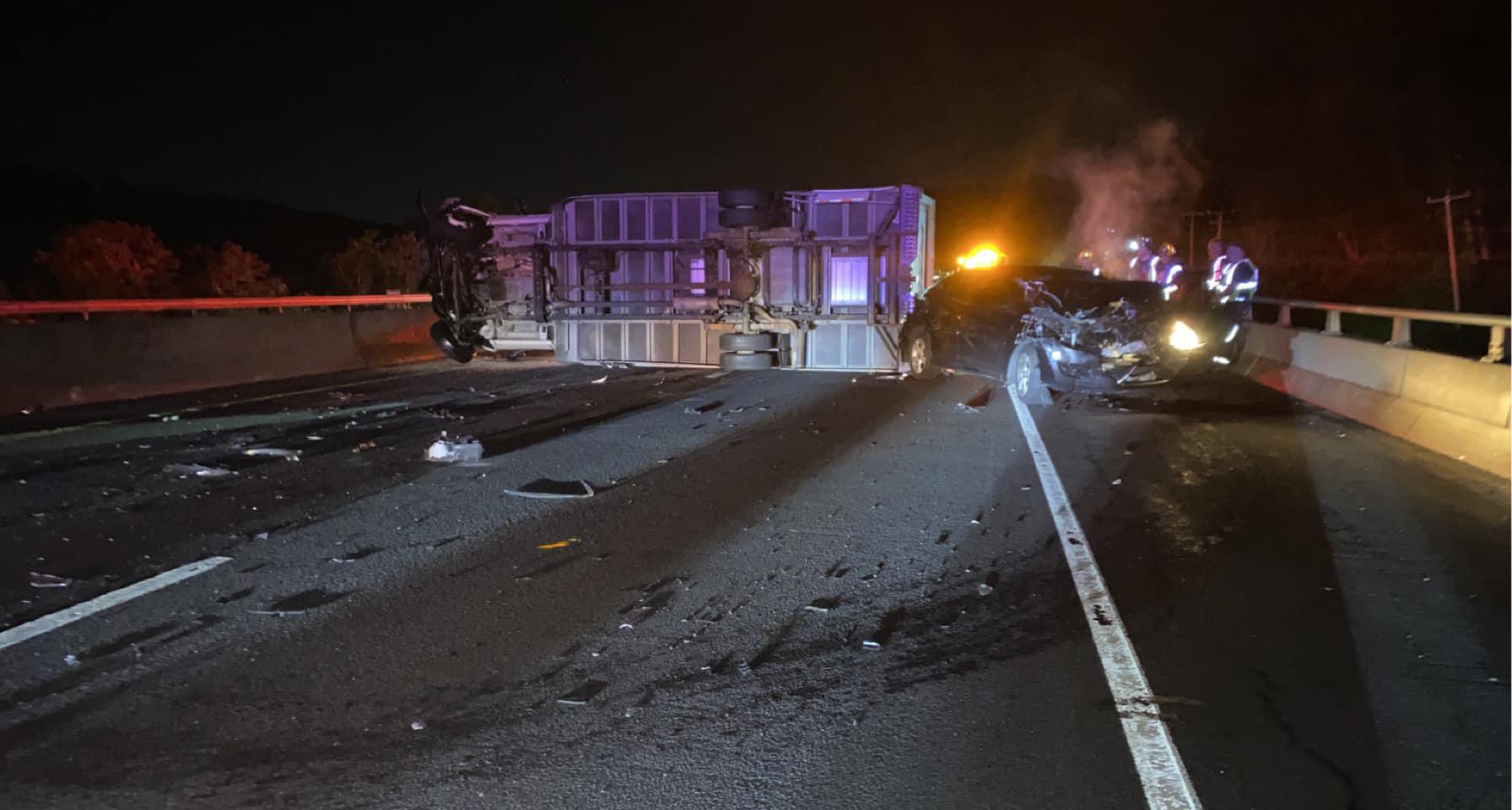 Crash that rolled over truck shut down Route 8 in Seymour for hours, fire officials say - Vimarsana News