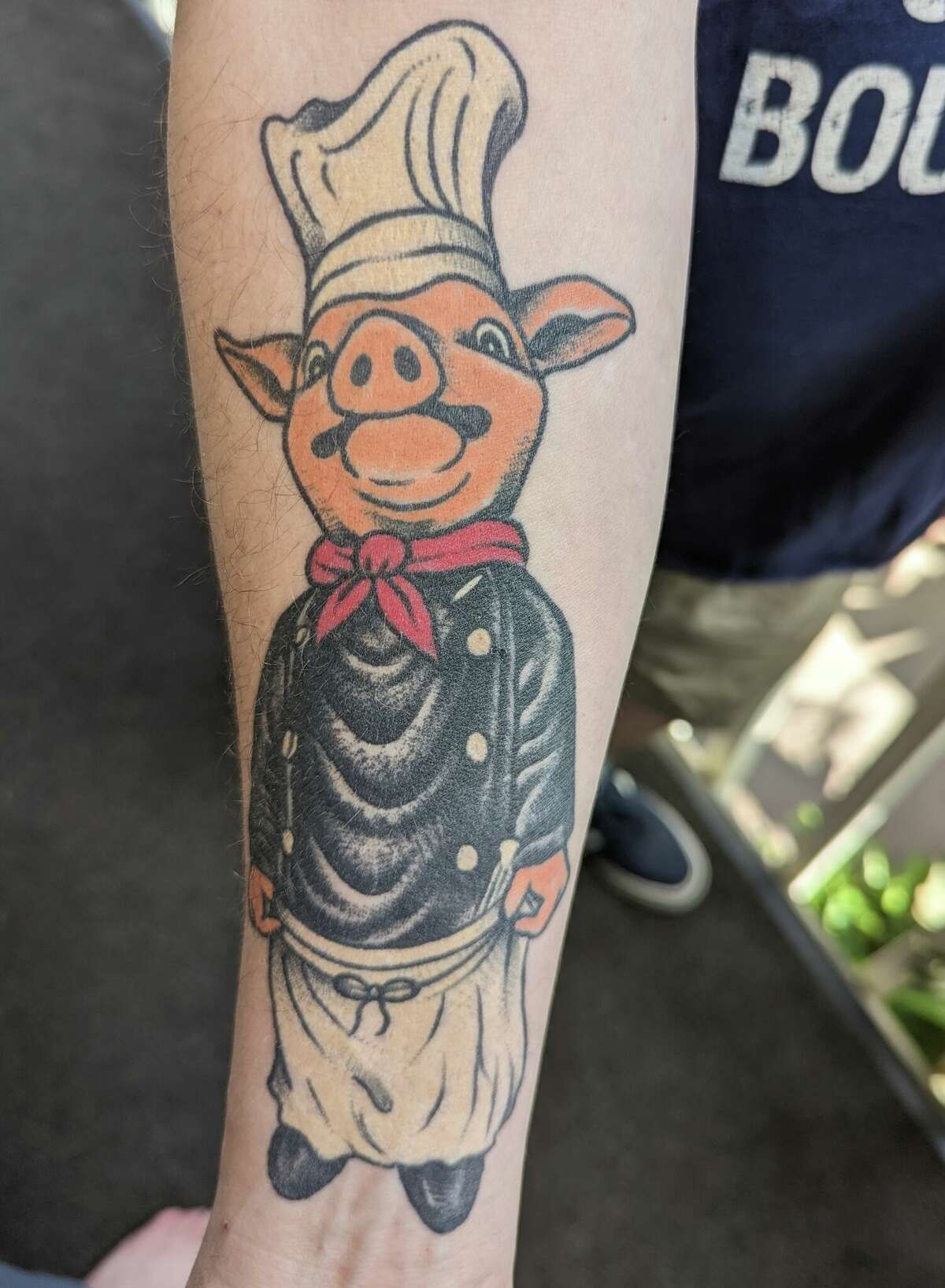 Mark "Piglet" Pignone leaned into his nickname with a pig tattoo.