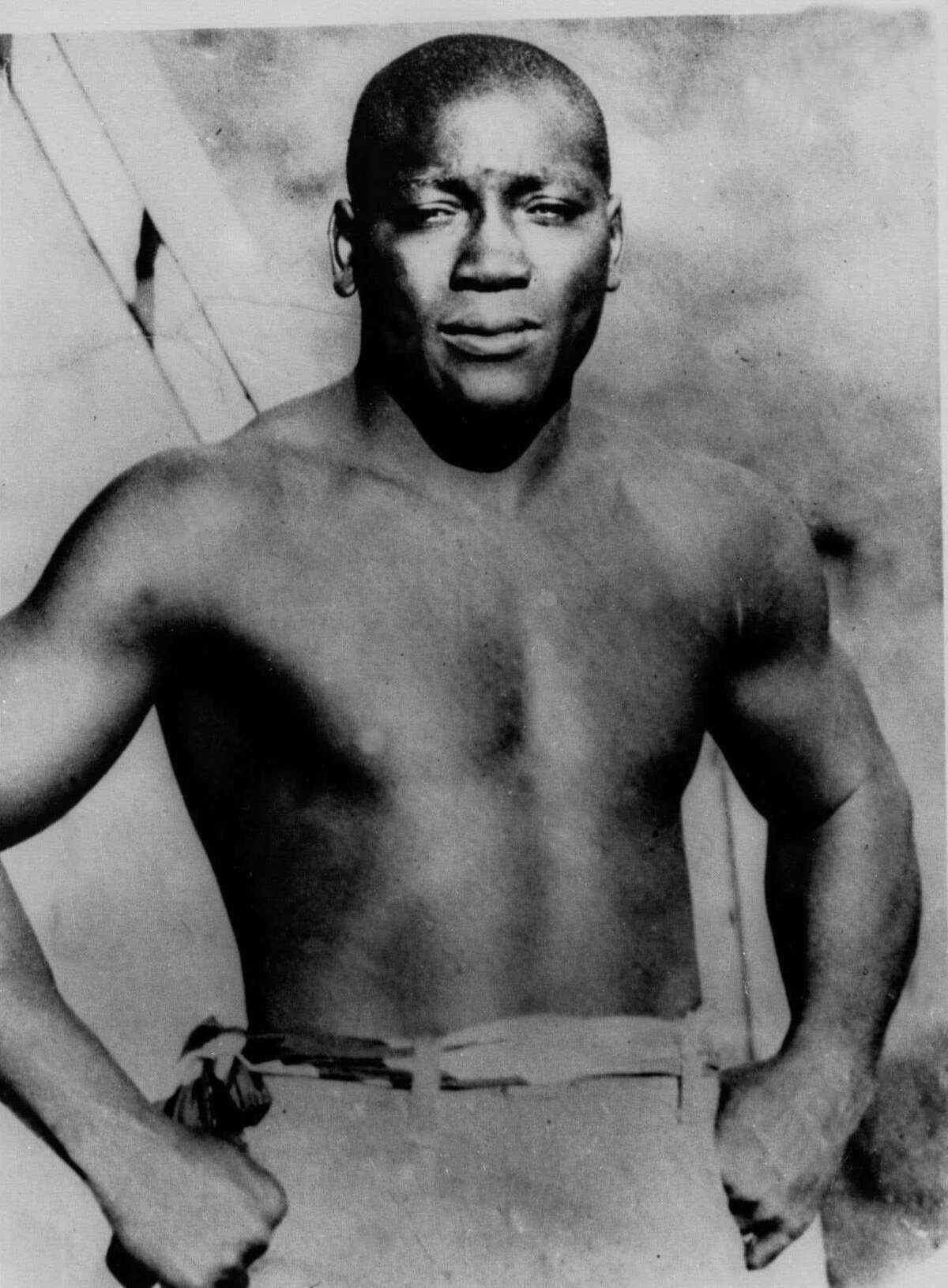 Jack Johnson, born in Galveston, but with ties to Montgomery County, became the first Black boxer to win the heavyweight boxing title. He appears in this undated photo. In the documentary "Unforgivable Blackness," by Ken Burns in 2005, Johnson is revealed as a complicated figure who embodied the Black man’s struggle to be free in this country.