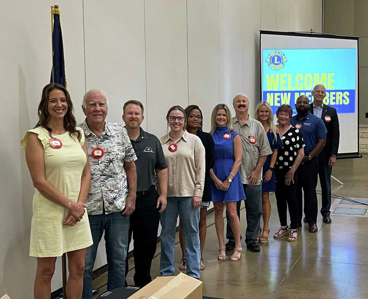 In their attempt to reach ‘330 by 6/30’ the Conroe Noon Lions Club installed 13 new members at last week’s meeting. Pictured; (l-r) Karen Hoffman, Larry Sides, Chris Falk, Morgan Freeman, Tia Perez, Audrey Winkle, Ed Roth, Christine Gordon, Debbie Adams, Roland Washington, Carlos Sanchez.