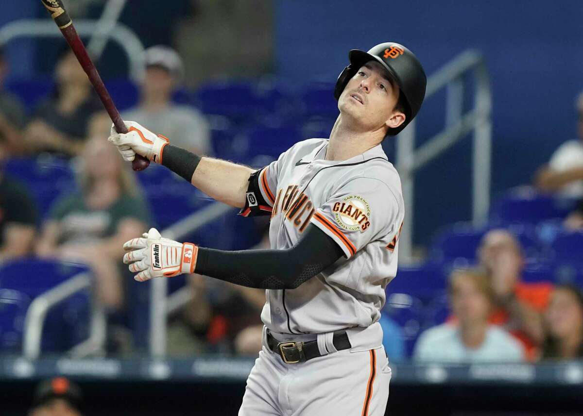 Mike Yastrzemski and the Giants will face the Dodgers at Oracle Park at 1 p.m. Sunday. (NBCSBA)