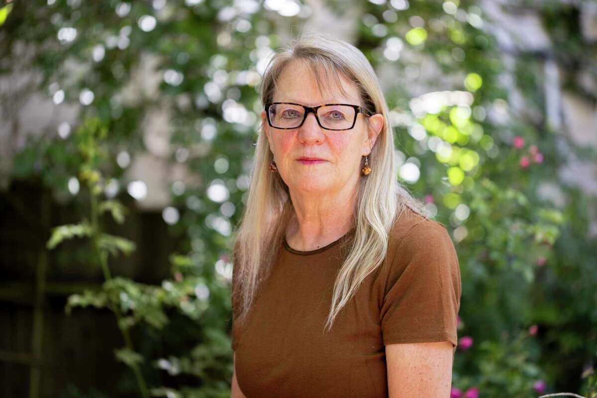 Judith Mahnke in her backyard on June 10, 2022, in San Francisco. Mahnke was a juror in the murder trial of Peter Rocha, who was found not guilty in the death of a 94-year-old man in Glen Park.