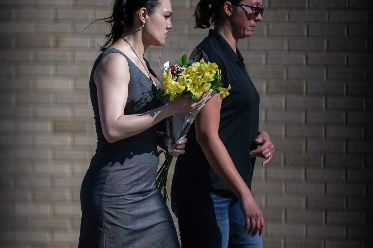 Mourners make their way toward funeral services held for Alexandria “Lexi” Aniyah Rubi on Saturday, June 11, 2022, at First Baptist Church of Uvalde.
