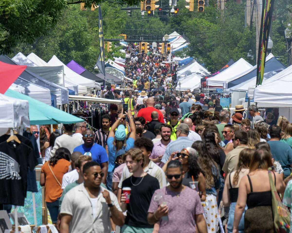 A huge crowd turned out for the Art on Lark street festival held on Lark Street on Saturday, June 11, 2022. (Jim Franco/Special to the Times Union)